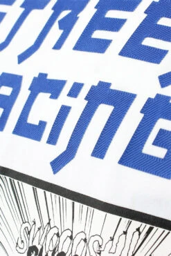 Men's Rubber Print Street Racing Graphic T-Shirt -Victorious TS7517 WHT 4