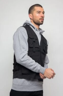 Utility Buckled Pocket Vest -Victorious VT002 BLK 4