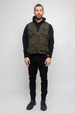 Utility Buckled Pocket Vest -Victorious VT002 OLV 5